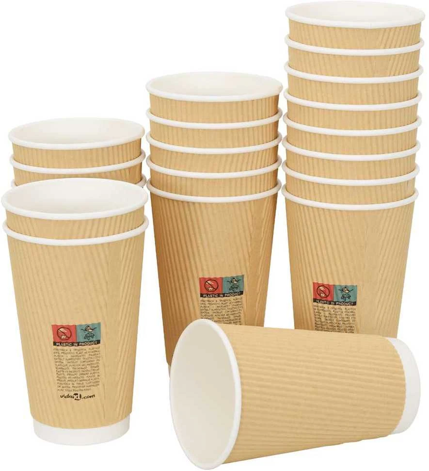popieriniai kavos puodeliai su dangteliais 1000 vnt 16oz 400 ml