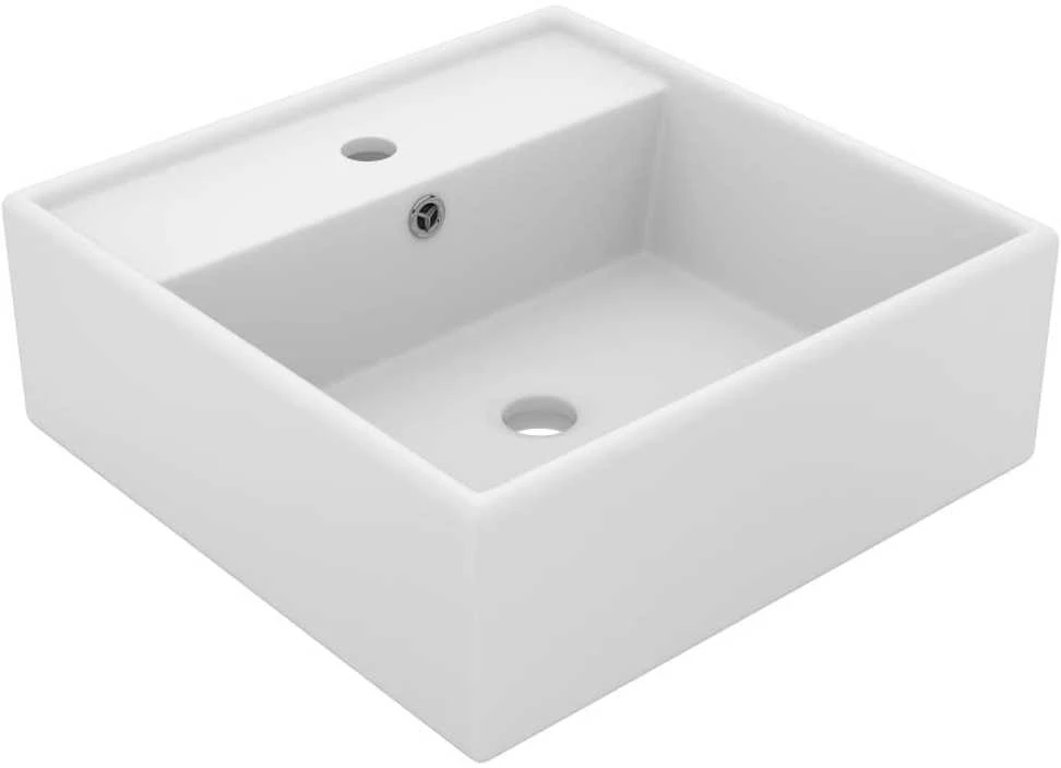 Prabangus praustuvas, matinis baltas, 41x41cm, keramika