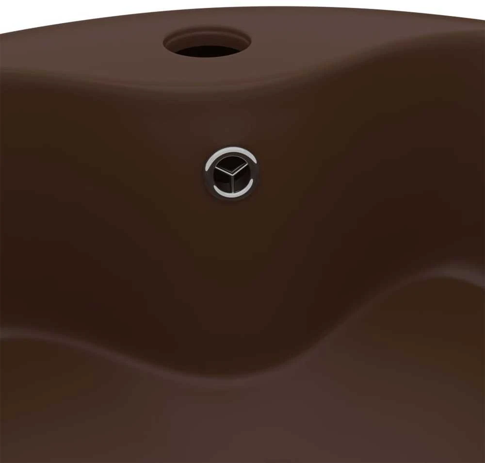 Prabangus praustuvas, matinis rudas, 36x13cm, keramika