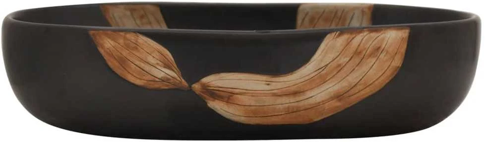 Praustuvas ant stalviršio, juodas, 59x40x14cm, keramika, ovalus
