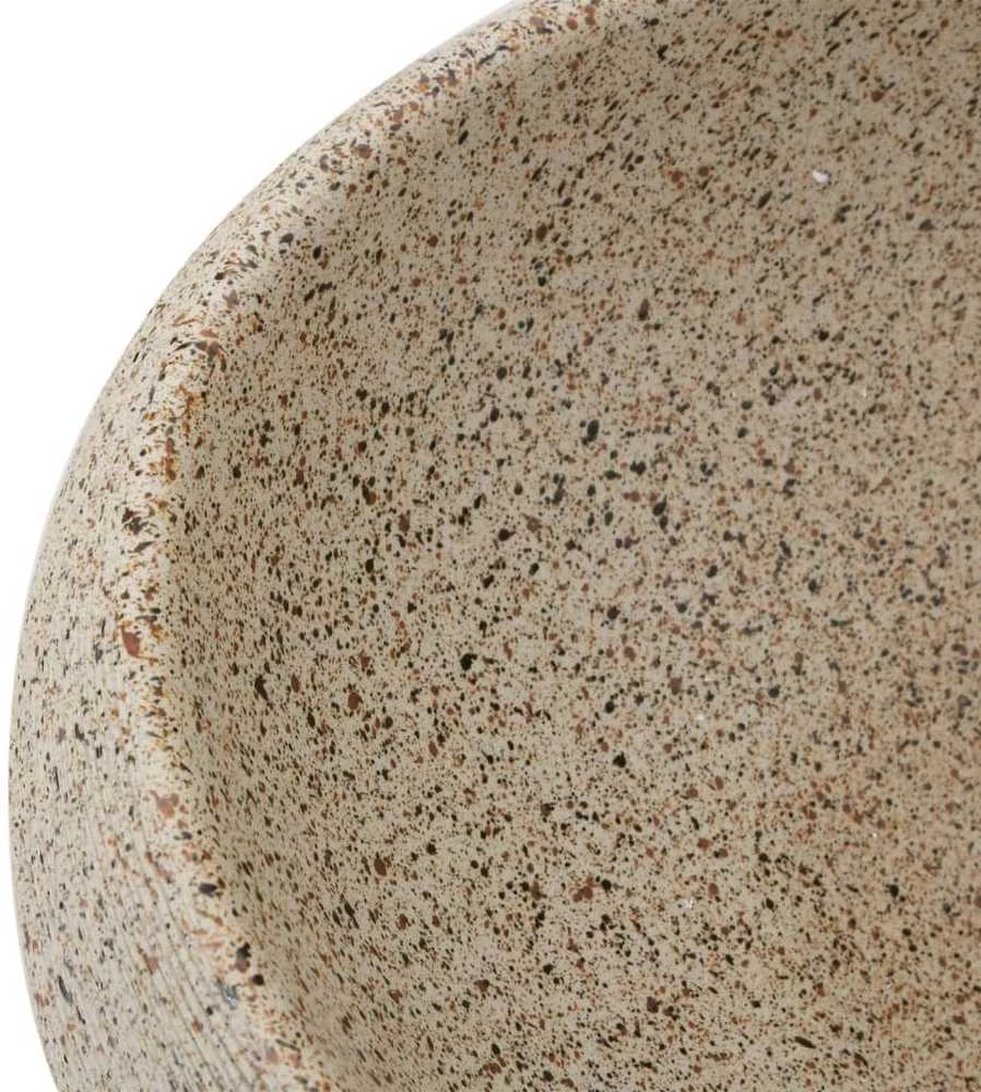 Praustuvas ant stalviršio, smėlio, 59x40x15cm, keramika, ovalus