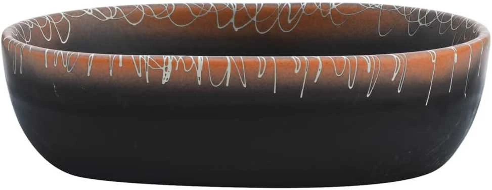 Praustuvas, juodas/oranžinis, 47x33x13cm, keramika