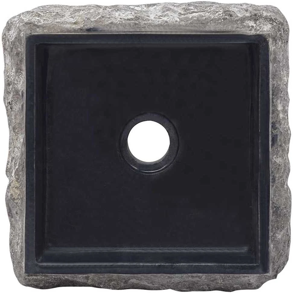Praustuvas, juodos spalvos, 30x30x13cm, marmuras