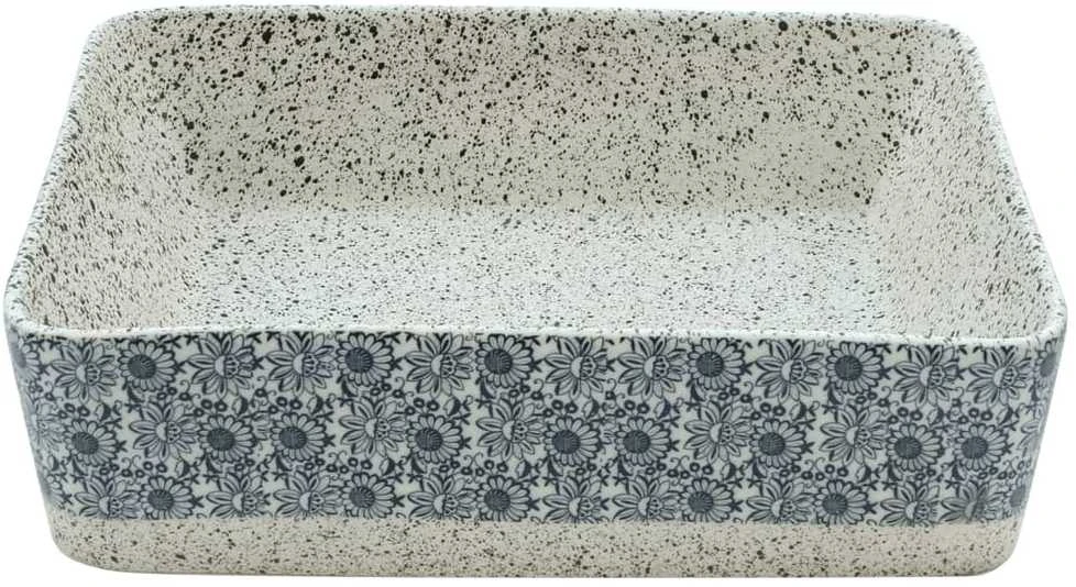 Praustuvas, pilkas ir mėlynas, 46x35,5x13cm, keramika