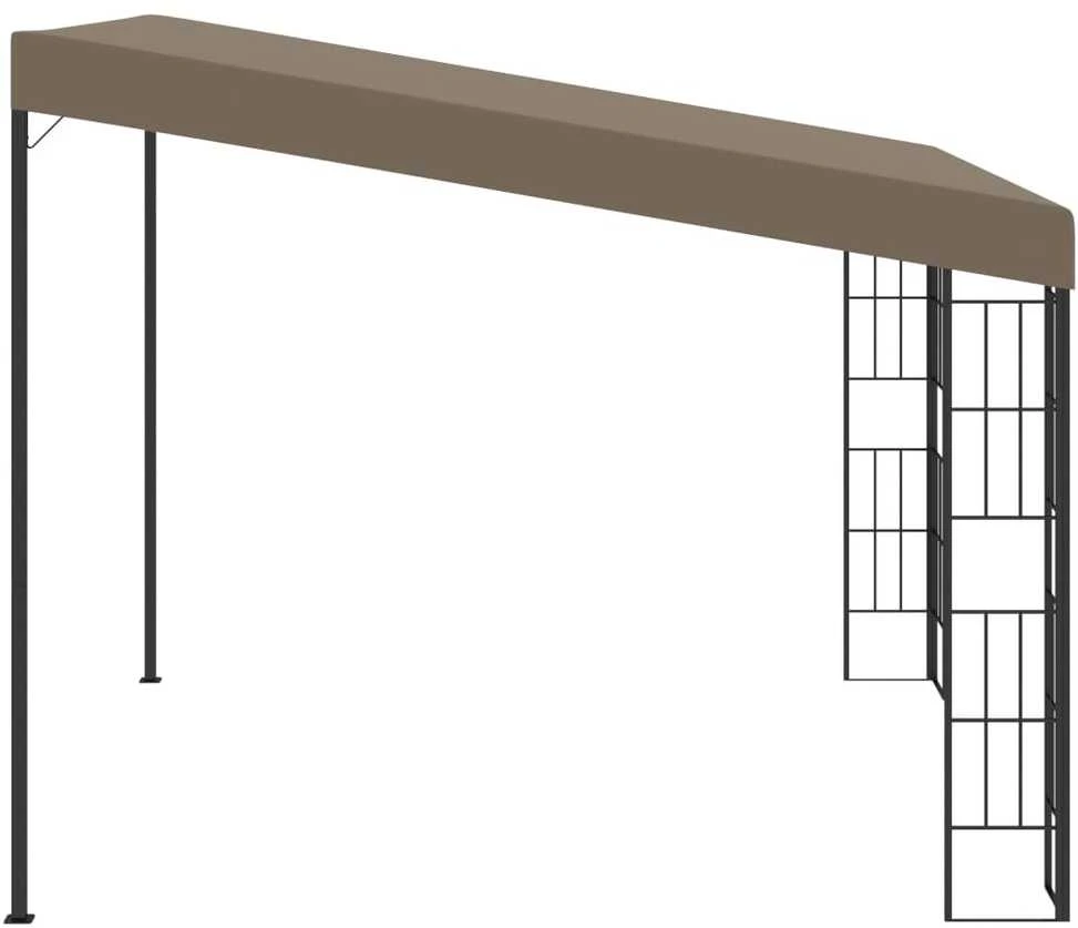 Prie sienos montuojama pavėsinė, taupe spalvos, 3x3m, audinys