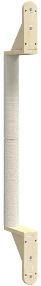 Prie sienos montuojamas draskymo stovas katėms, 109cm, sizalis