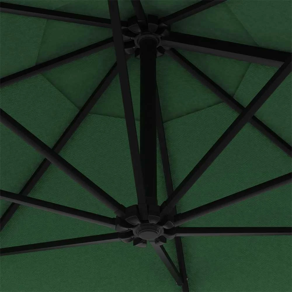 Prie sienos montuojamas sodo skėtis su LED, žalias, 300cm