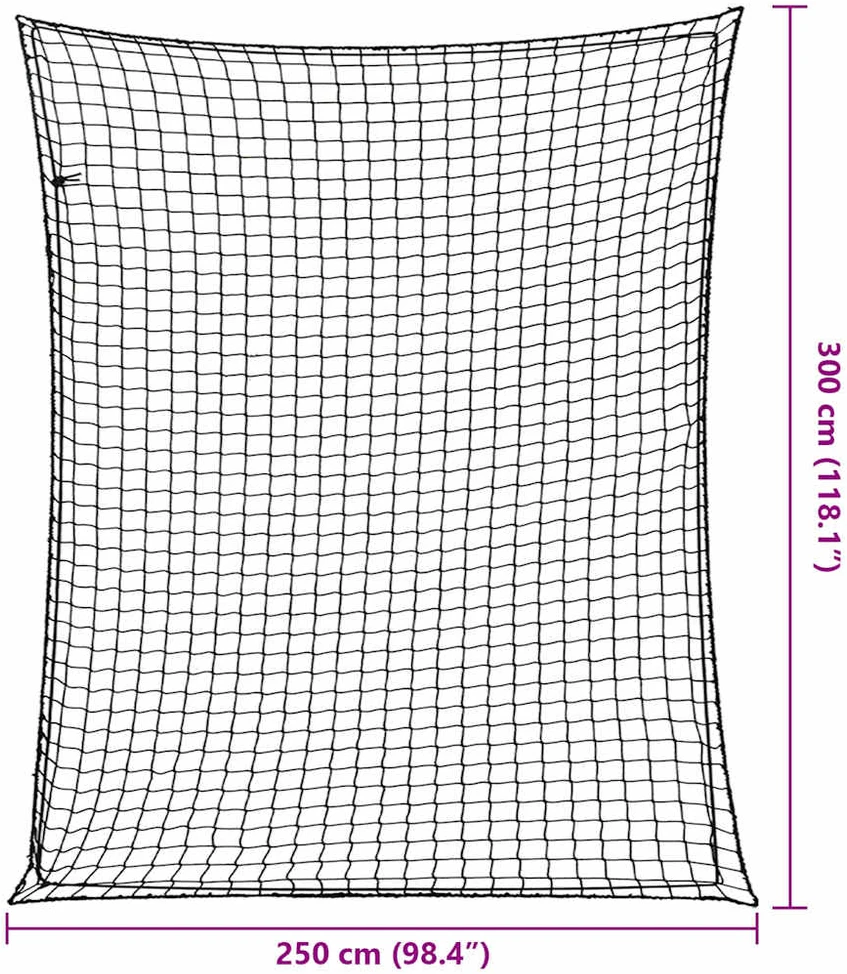 Priekabos tinklas su elastine virve, juodas, 3x2,5m, PP