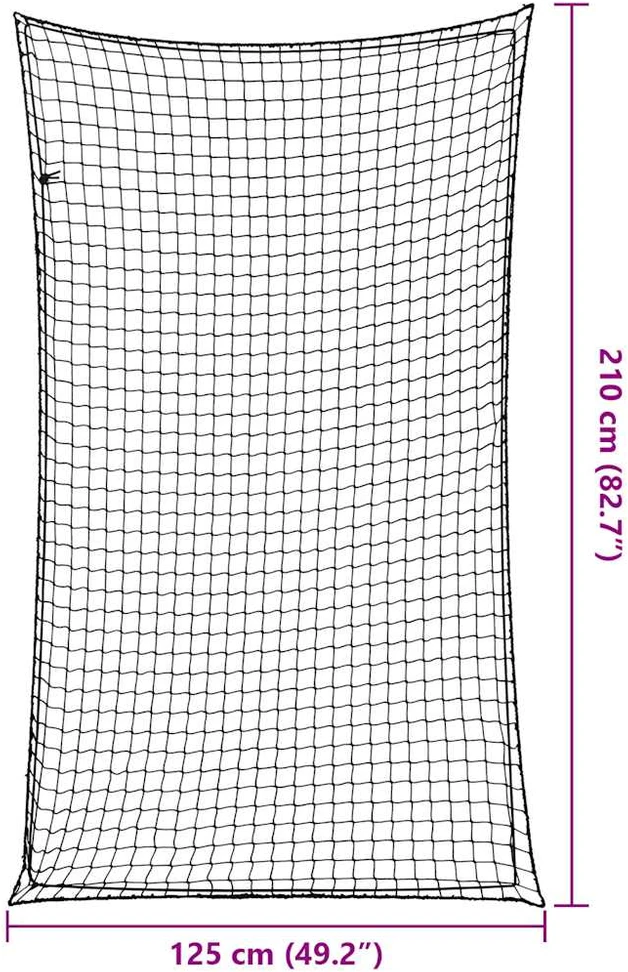 Priekabos tinklas su elastine virve, juodas, 2,1x1,25m, PP