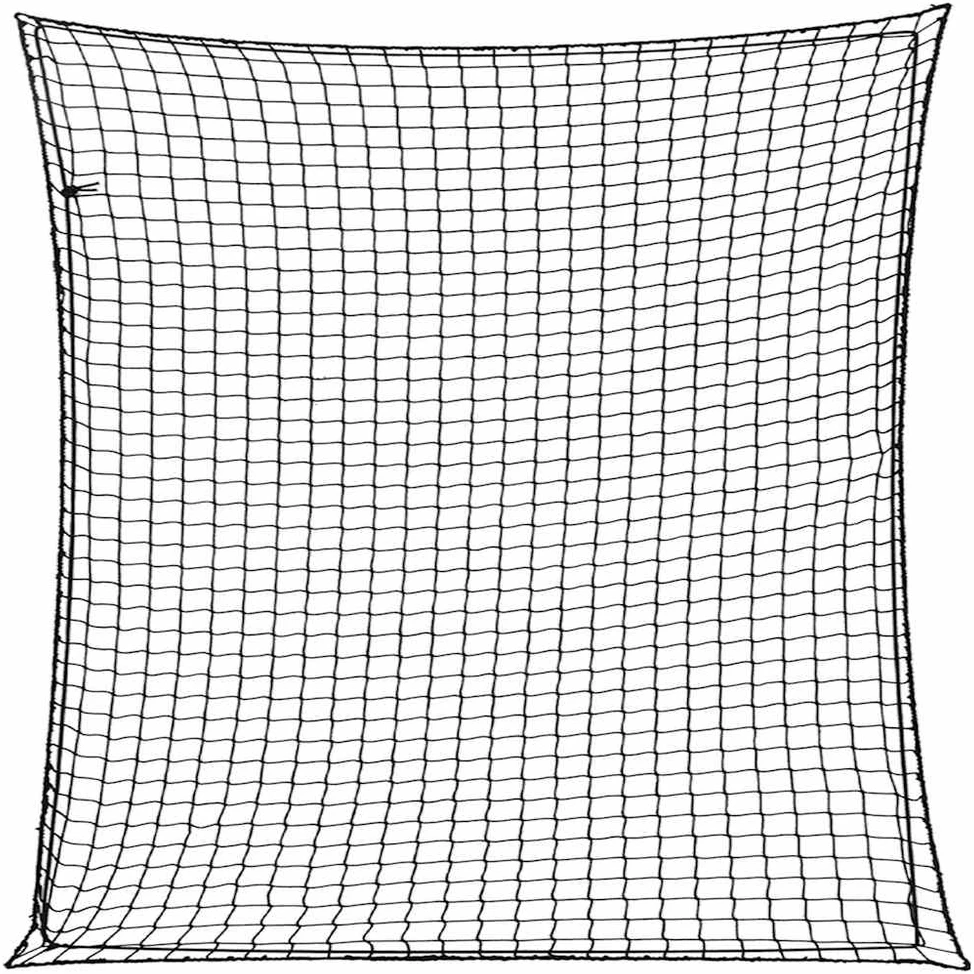 Priekabos tinklas su elastine virve, juodas, 3x3m, PP