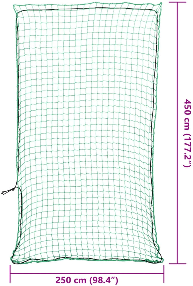 Priekabos tinklas su elastine virve, žalias, 4,5x2,5m, PP