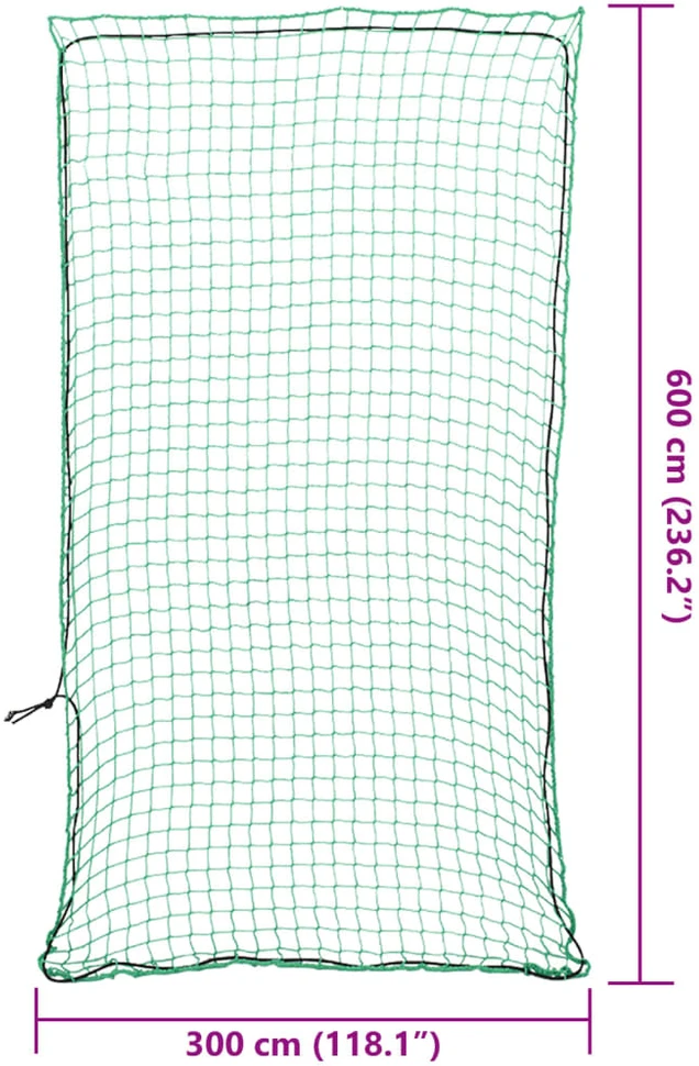 Priekabos tinklas su elastine virve, žalias, 6x3m, PP