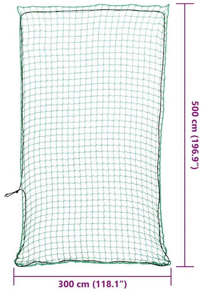 Priekabos tinklas su elastine virve, žalias, 5x3m, PP