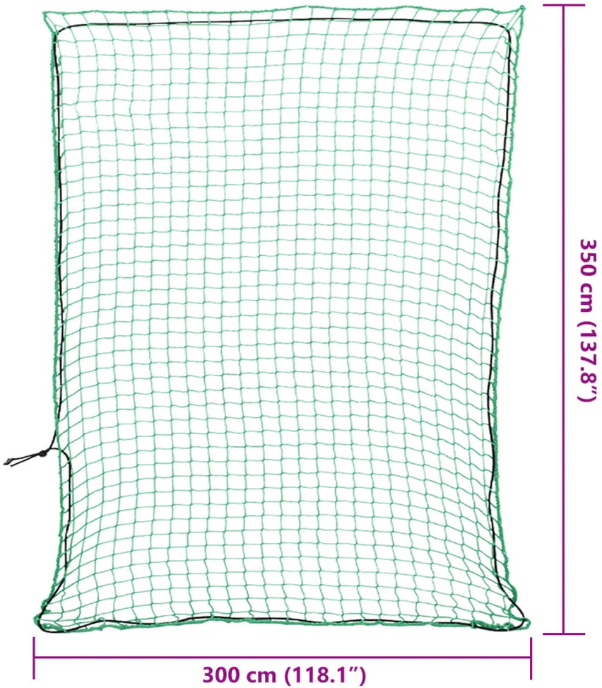 Priekabos tinklas su elastine virve, žalias, 3,5x3m, PP