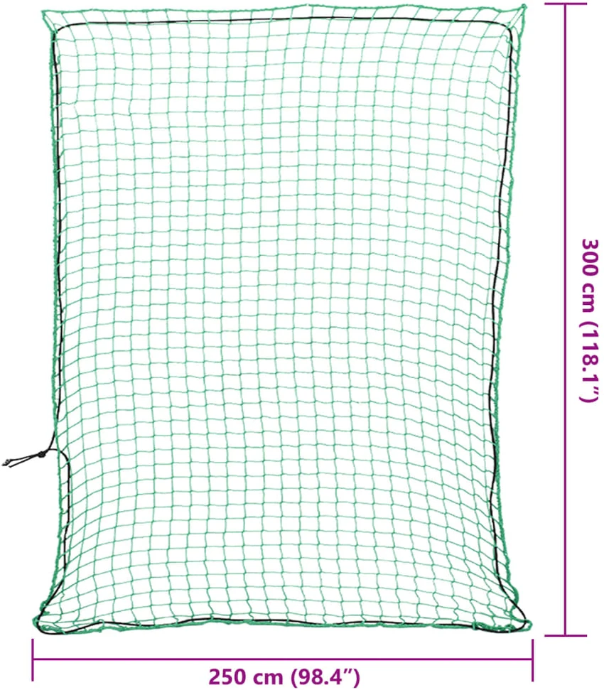 Priekabos tinklas su elastine virve, žalias, 3x2,5m, PP