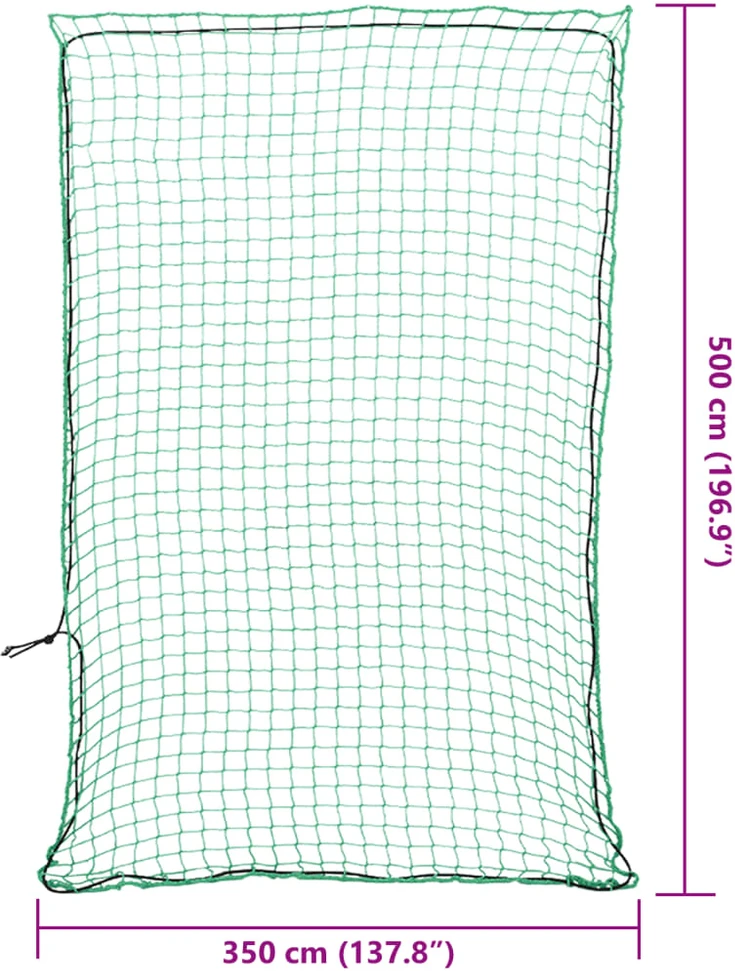 Priekabos tinklas su elastine virve, žalias, 5x3,5m, PP
