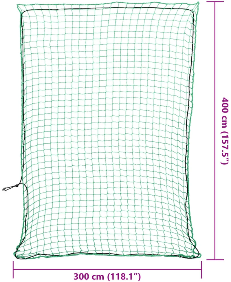 Priekabos tinklas su elastine virve, žalias, 4x3m, PP