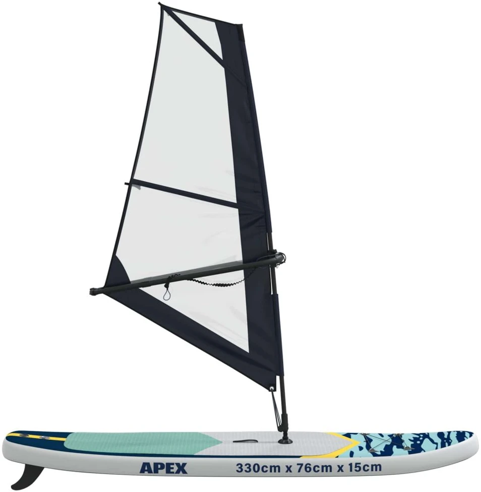 Pripučiamas SUP lenta su burės APEX 330 x 76 x 15 cm Mėlyna