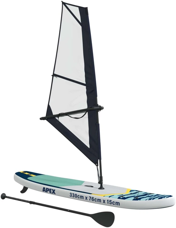 Pripučiamas SUP lenta su burės APEX 330 x 76 x 15 cm Mėlyna