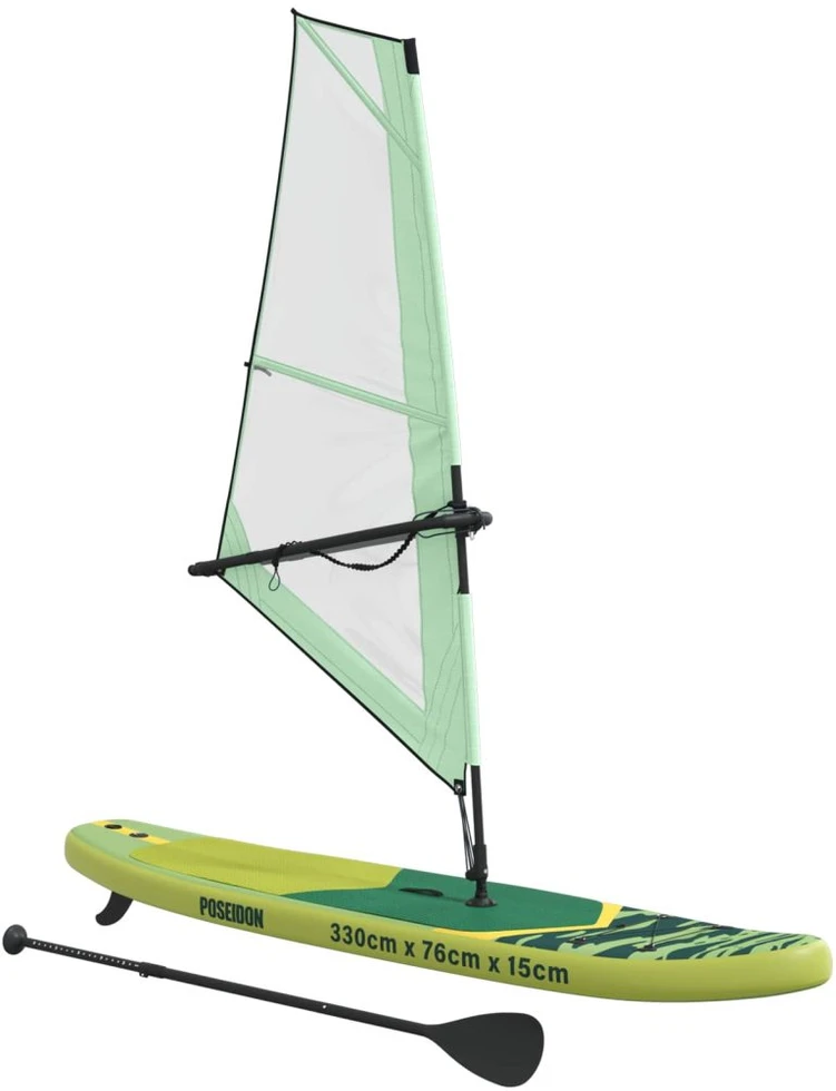 Pripučiamas SUP lenta su burės POSEIDON 330 x 76 x 15 cm Žalia