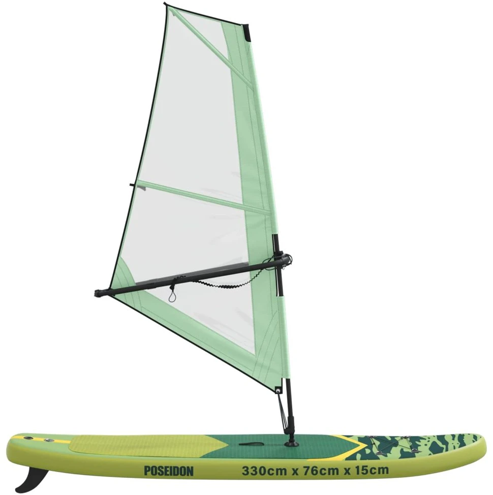 Pripučiamas SUP lenta su burės POSEIDON 330 x 76 x 15 cm Žalia