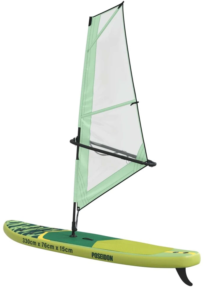 Pripučiamas SUP lenta su burės POSEIDON 330 x 76 x 15 cm Žalia