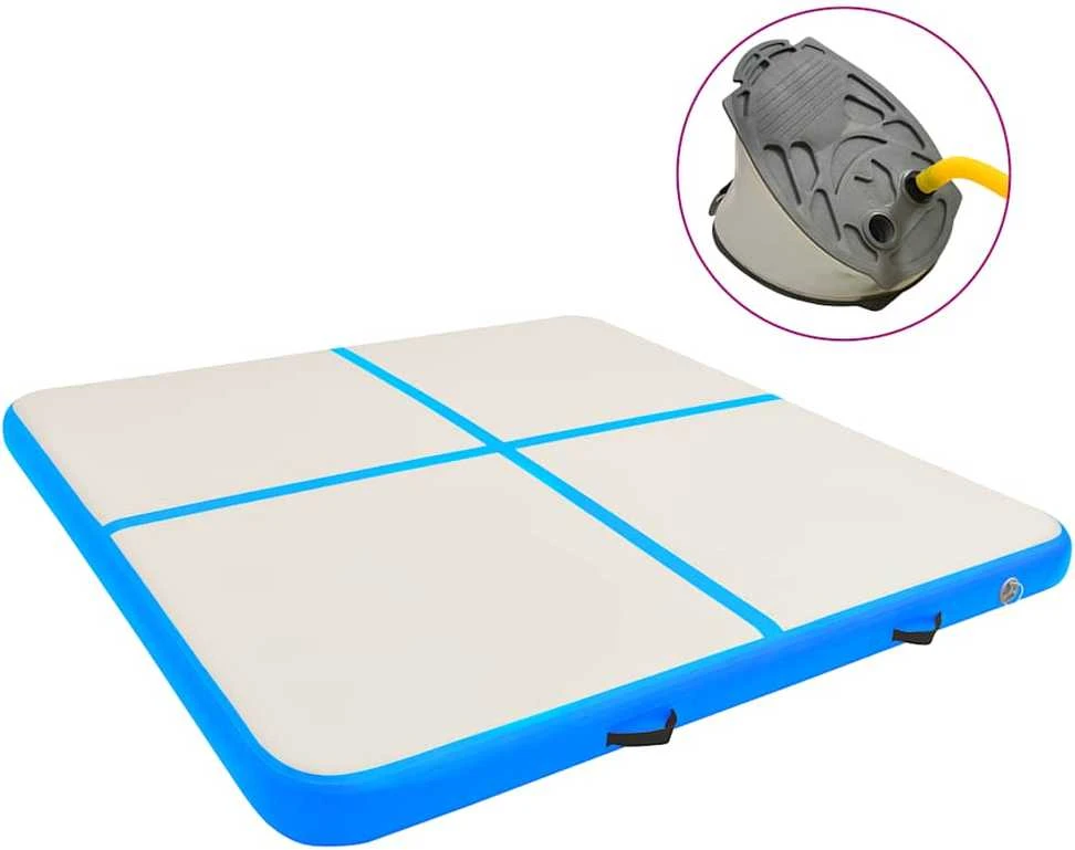 Pripučiamas gimnastikos kilimėlis, mėlynas, 200x200x15cm, PVC