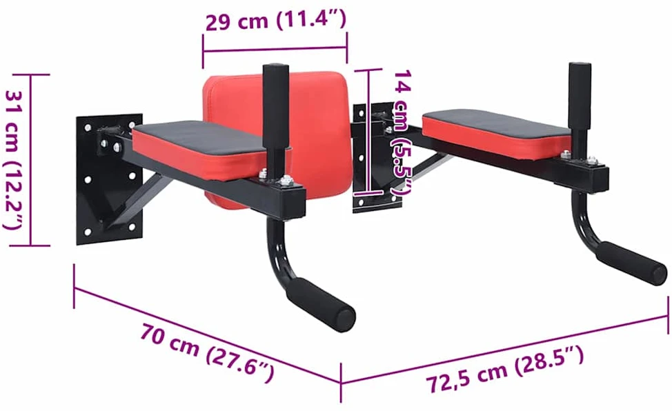 VidaXL Dip stotis Juoda ir raudona 72,5 x 70 x 31 cm