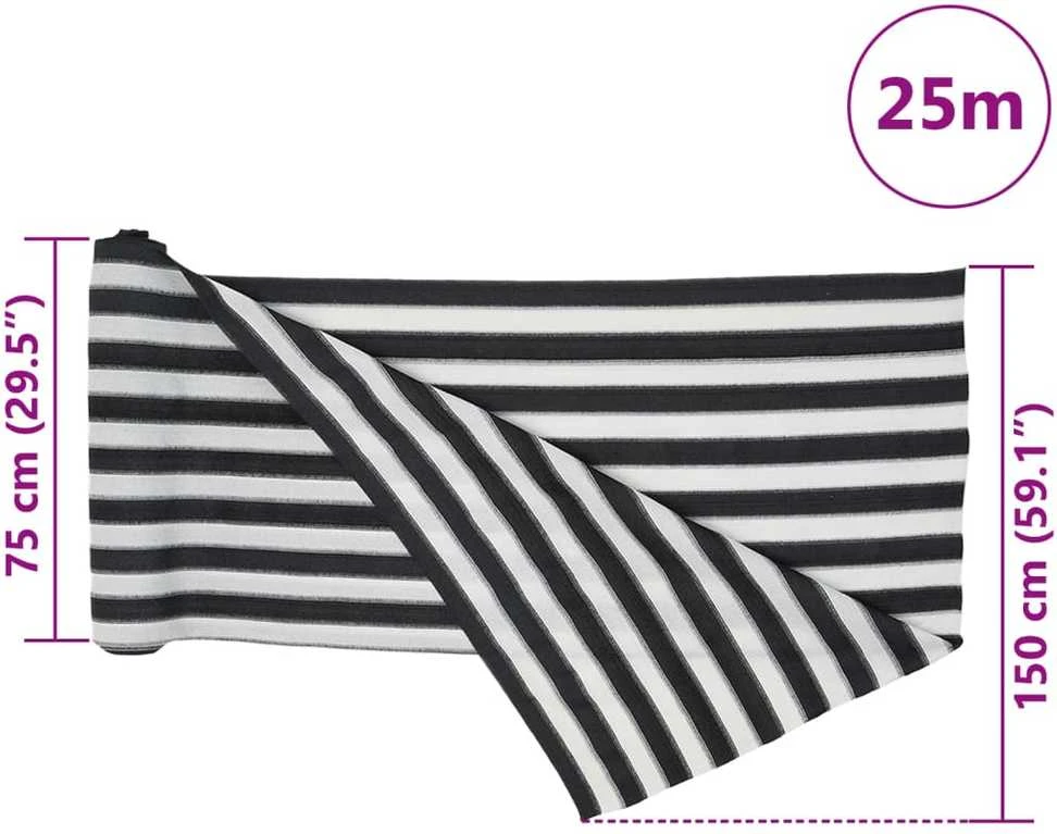 Privatumo suteikiantis tinklelis, antracito/baltas, 1,5x25m