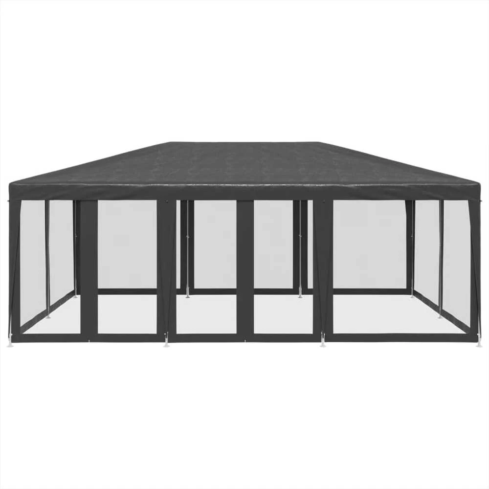 Proginė palapinė su 10 sienomis, antracito, 6x4m, HDPE