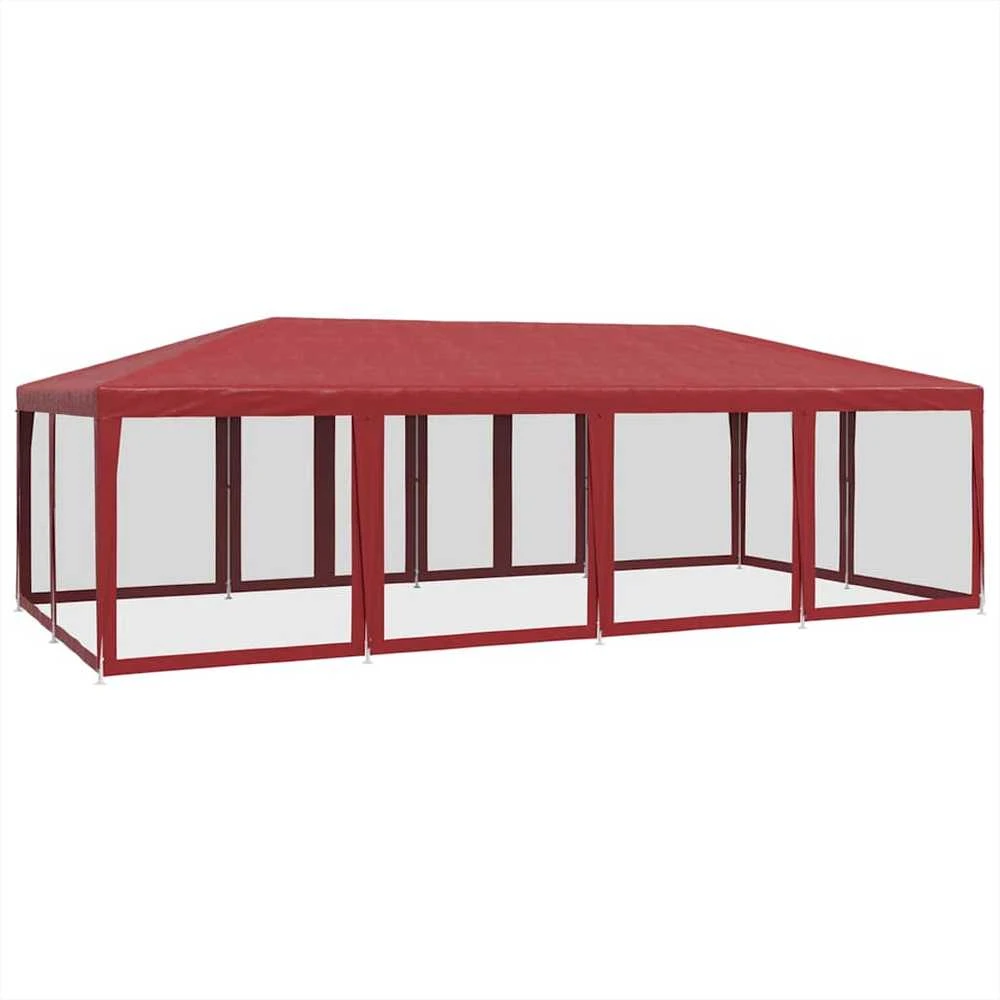 Proginė palapinė su 12 sienomis, raudona, 8x4m, HDPE