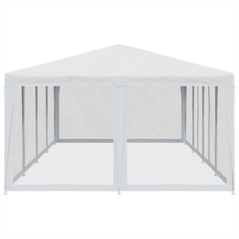 Proginė palapinė su 12 tinklinėmis sienomis, balta, 8x4m, HDPE