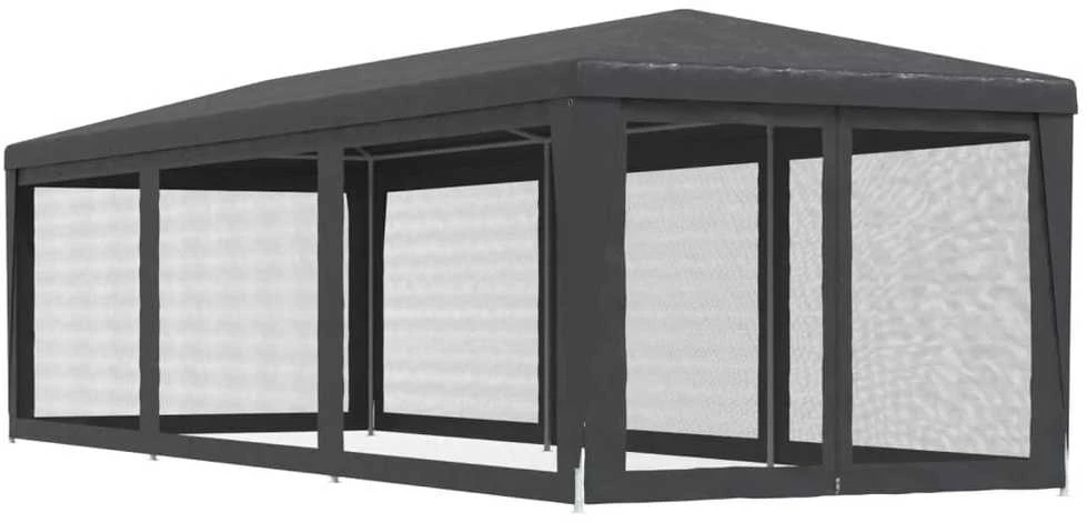Proginė palapinė su 8 sienomis, antracito, 3x9m, HDPE