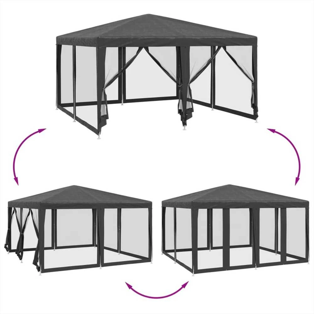 Proginė palapinė su 8 sienomis, antracito, 4x4m, HDPE