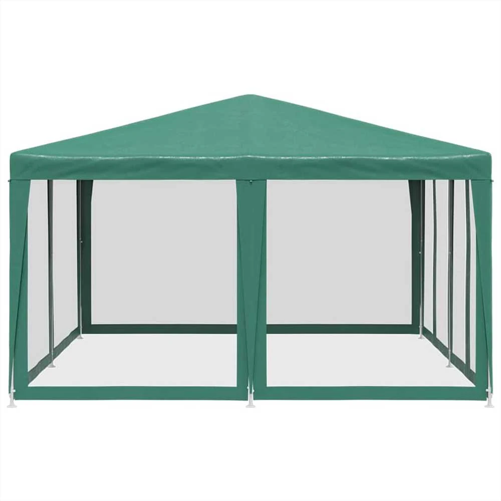 Proginė palapinė su 8 tinklinėmis sienomis, žalia, 4x4m, HDPE
