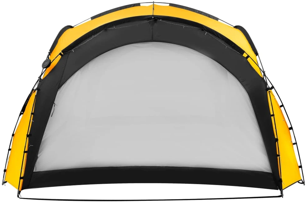 Proginė palapinė su LED ir 4 sienomis, geltona, 3,6x3,6x2,3m