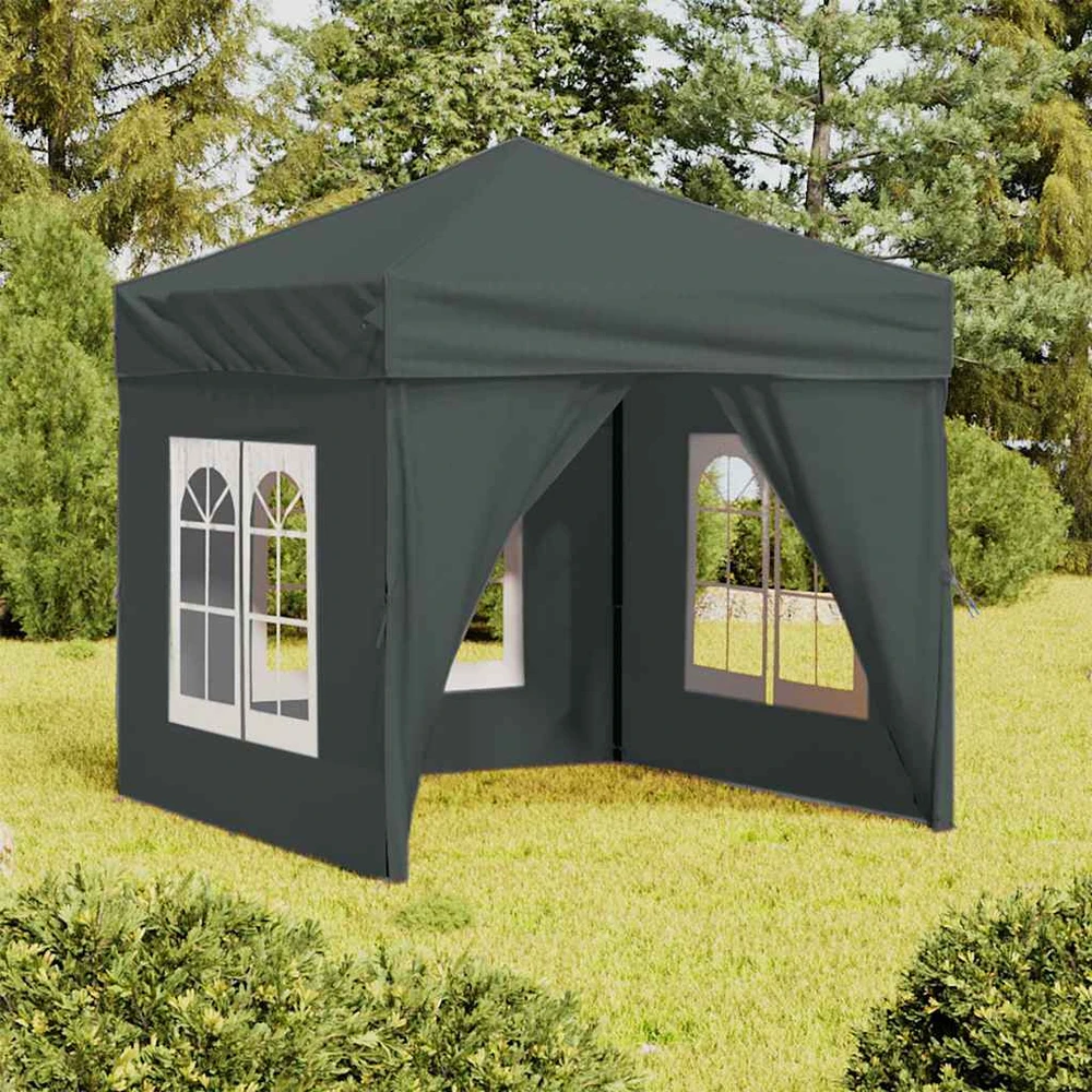 Proginė palapinė su šoninėmis sienomis, antracito, 2x2m