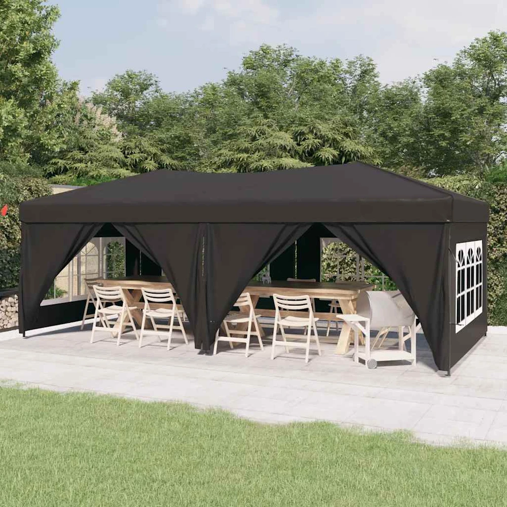 Proginė palapinė su šoninėmis sienomis, antracito, 3x6m