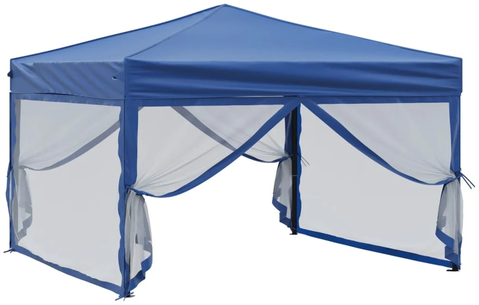 Proginė palapinė su šoninėmis sienomis, mėlyna, 3x3m