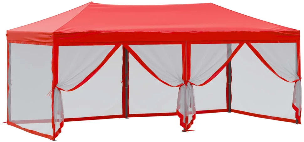 Proginė palapinė su šoninėmis sienomis, raudona, 3x6m