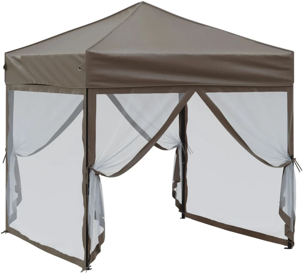 Proginė palapinė su šoninėmis sienomis, taupe, 2x2m