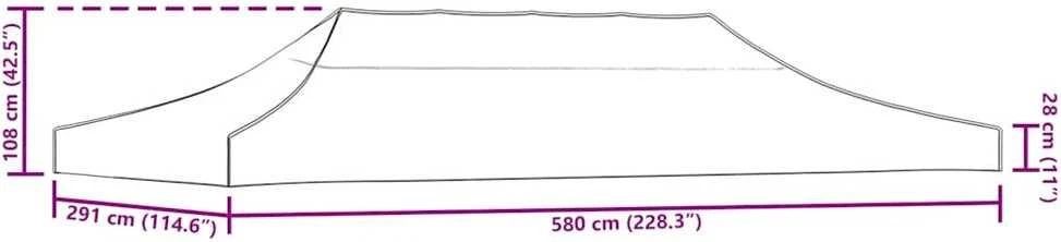 Proginės palapinės stogas, rudos spalvos, 6x3m, 270 g/m²