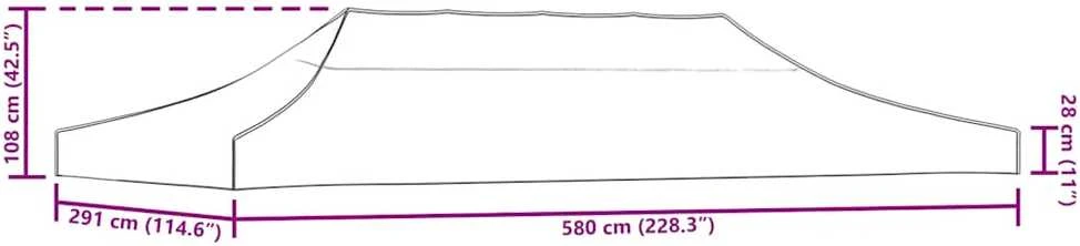 Proginės palapinės stogas, taupe spalvos, 6x3m, 270 g/m²