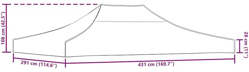 Proginės palapinės stogas, terakota spalvos, 4,5x3m, 270 g/m²