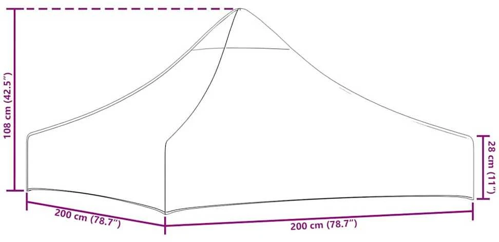 Proginės palapinės stogas, terakota spalvos, 2x2m, 270 g/m²