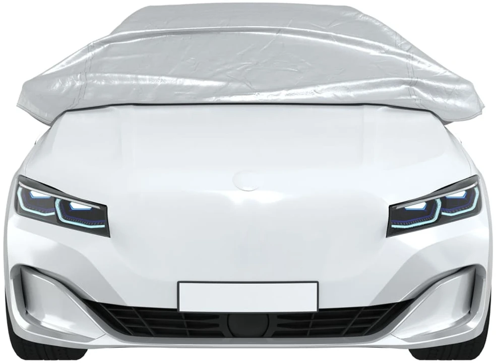 Pusės automobilio uždangalas su kabliukais, sidabrinis, L, PEVA