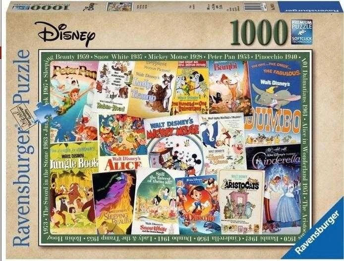 Ravensburger Dėlionė 1000 vnt. - Disney Filmų plakatai