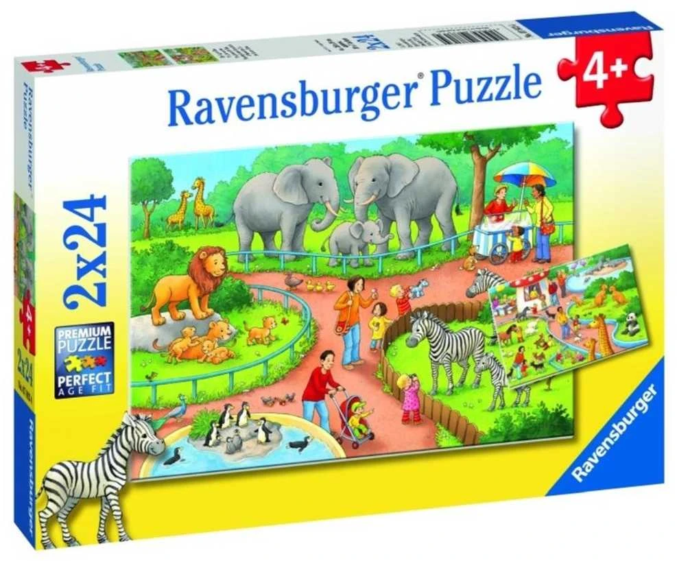 Ravensburger Dėlionė 2x24 vnt. - Diena zoologijos sode