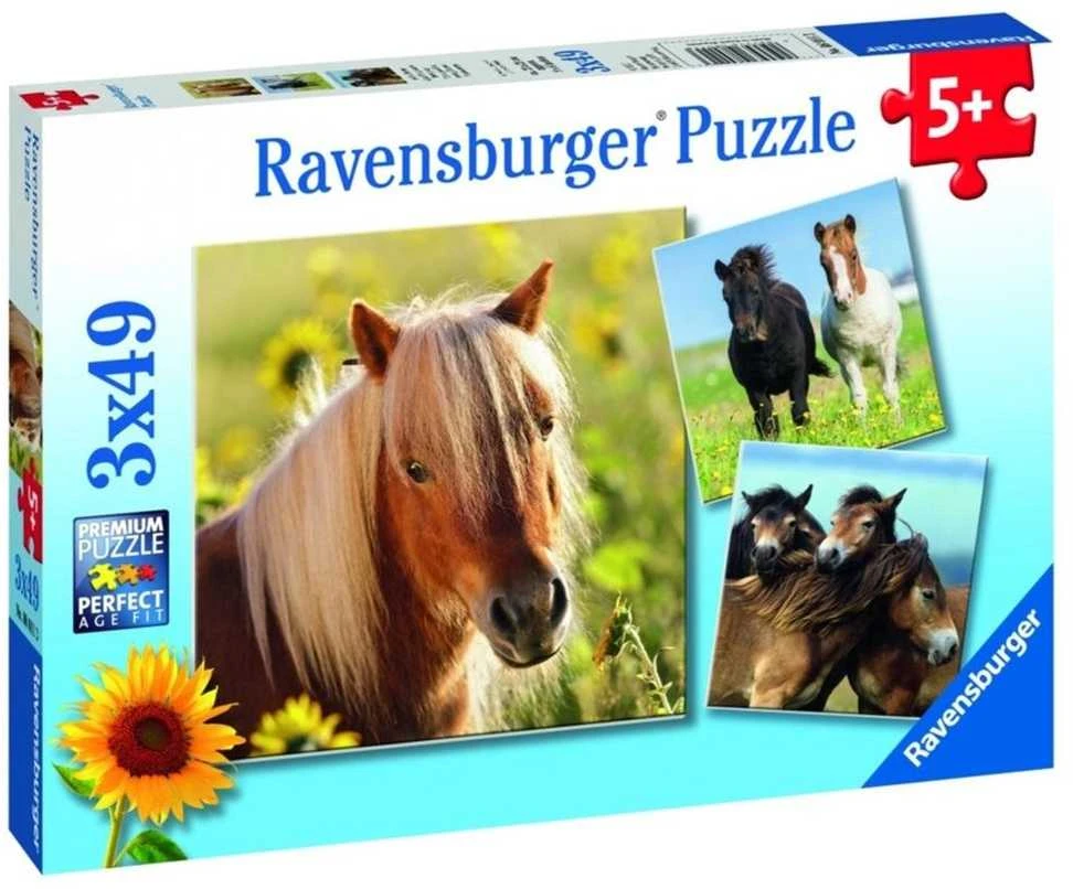 Ravensburger Dėlionė 3x49 vnt. - Mieli arkliai
