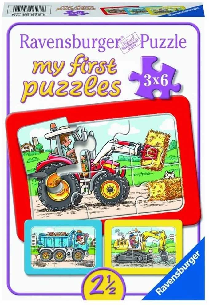 Ravensburger Dėlionė 3x6 vnt. - Transporto priemonės